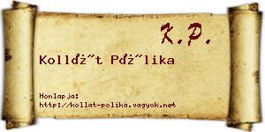 Kollát Pólika névjegykártya